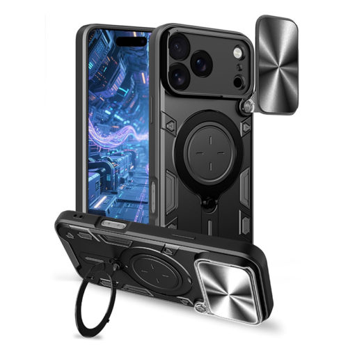 Удароустойчив калъф с пръстен за iPhone 17 Pro Max