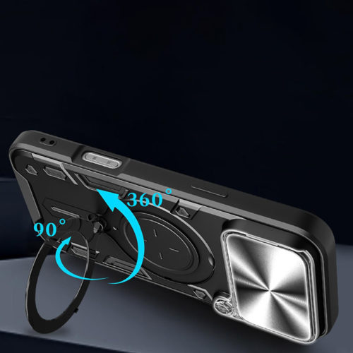 Удароустойчив калъф с пръстен за iPhone 17 Pro Max стойка