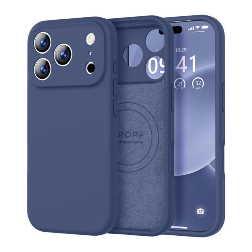 Качествен силиконов калъф за iPhone 17 Pro син