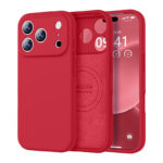Качествен силиконов калъф за iPhone 17 Pro червен