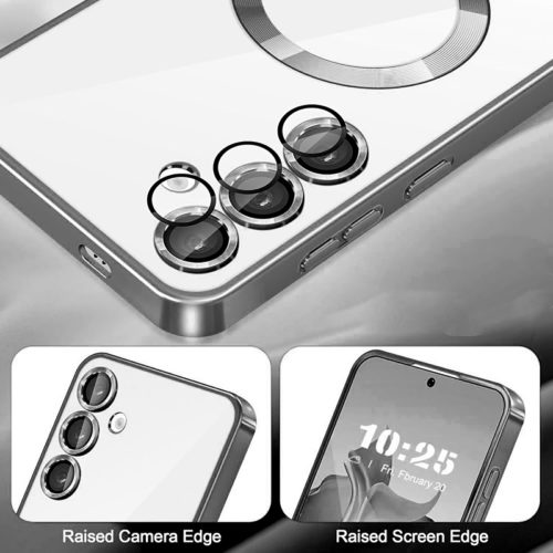 Луксозен калъф с Magsafe за Samsung Galaxy S25 Plus черен защита камера