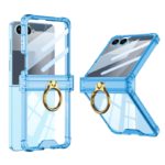 Луксозен калъф с пръстен за Samsung Galaxy Z Flip 7 син