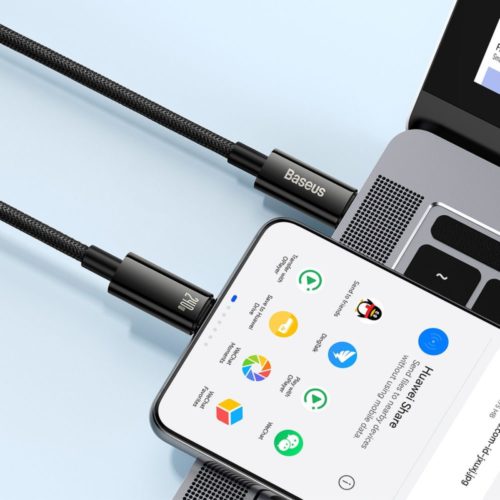 Мощен кабел 240W Baseus USB-C към USB-C – 2 метра – прехвърляне на данни