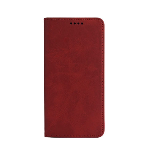 Кожен калъф с магнитен капак за Honor Magic 6 Lite червен отпред