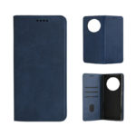 Кожен калъф с магнитен капак за Honor Magic 7 Lite син