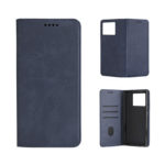 Кожен калъф с магнитен капак за Xiaomi Redmi Note 15 син