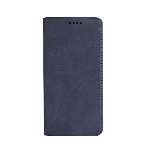 Кожен калъф с магнитен капак за Xiaomi Redmi Note 15 син отпред