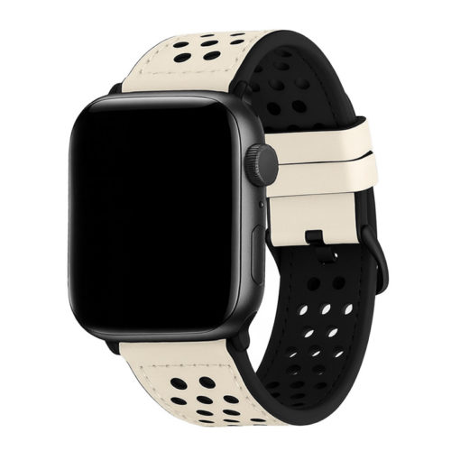 Кожена магнитна каишка за Apple Watch Ultra 44mm бяла