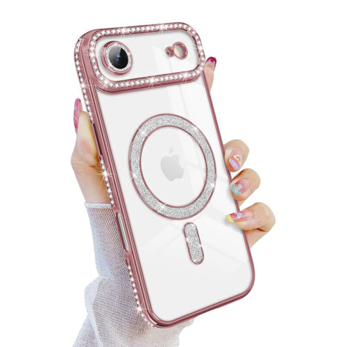 Луксозен калъф с кристали за iPhone 17 Air розов