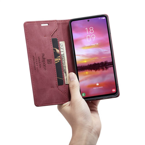 Оригинален кожен калъф за Samsung Galaxy A17 червен 6