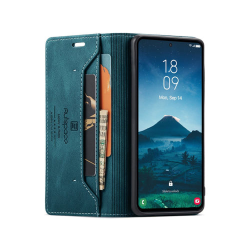 Оригинален кожен калъф за Xiaomi Redmi Note 14 Pro Plus син 11