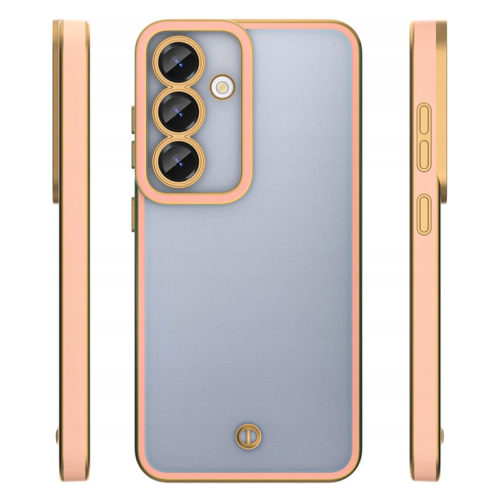 Прозрачен калъф със златна рамка за Samsung Galaxy A36 гръб