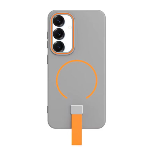 Силиконов калъф с държач за Samsung Galaxy A36 сив