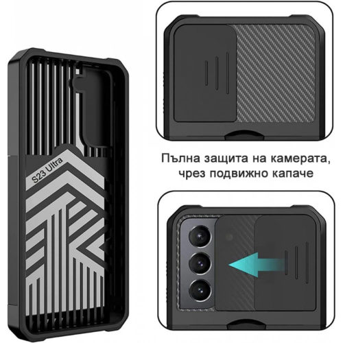 Удароустойчив калъф с държач за карти за Samsung Galaxy A54 защита камера