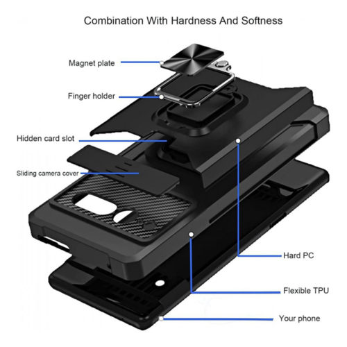 Удароустойчив калъф с държач за карти за Samsung Galaxy S24 Ultra устройство