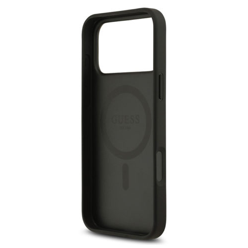 Калъф GUESS с Magsafe за iPhone 17 Pro черен с велур