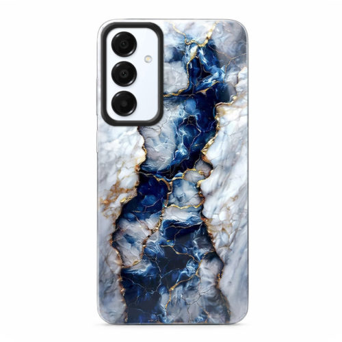 Калъф с шарка мрамор за Samsung Galaxy A55 бял и син