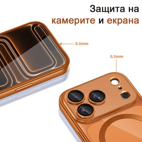 Луксозен калъф с Magsafe за iPhone 17 Pro защита на камерите и екрана