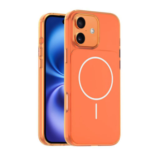 Марков калъф с Magsafe за iPhone 16 оранжев