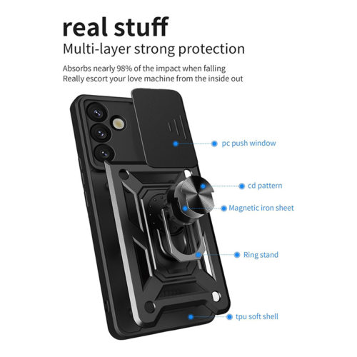 Удароустойчив калъф с пръстен за Samsung Galaxy S26 лилав устройство