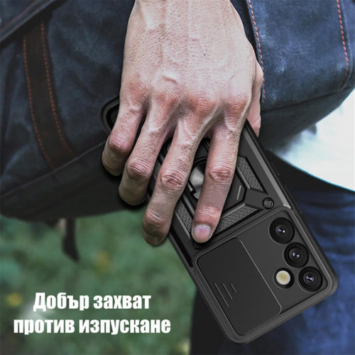 Удароустойчив калъф с пръстен за Samsung Galaxy S26 син против изпускане