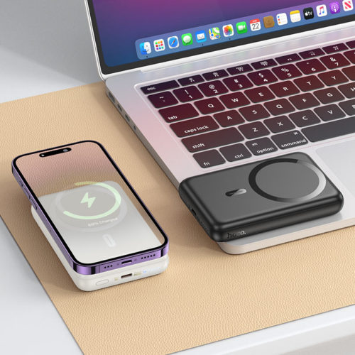 Магнитна външна батерия 10,000mAh бяла зареждане