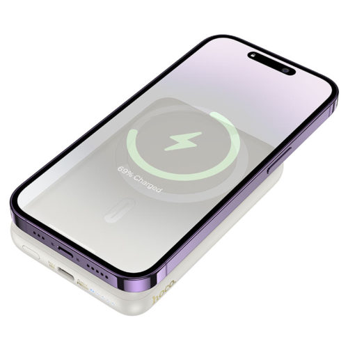 Магнитна външна батерия 10,000mAh бяла телефон