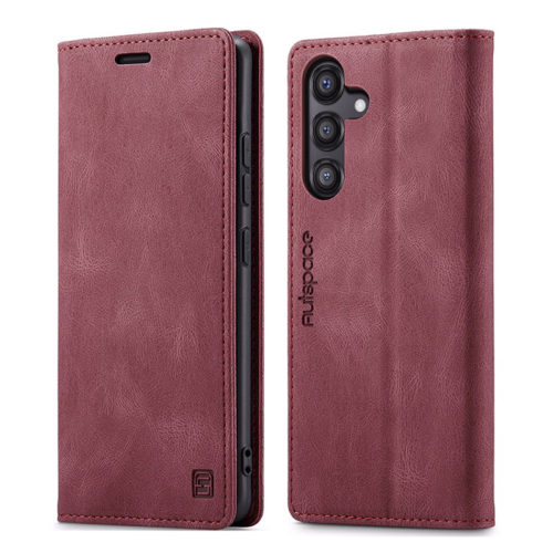 Оригинален кожен калъф за Samsung Galaxy A57 червен