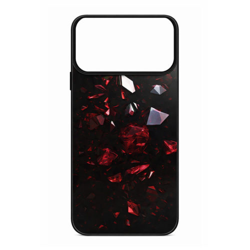 Калъф с шарка диаманти за iPhone 17 Pro червен