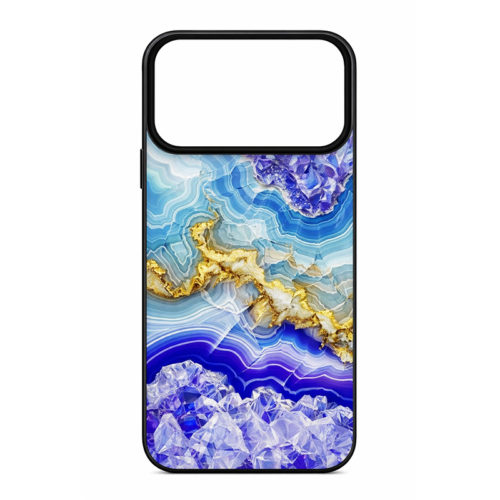 Калъф с шарка мрамор за iPhone 17 Pro Max син