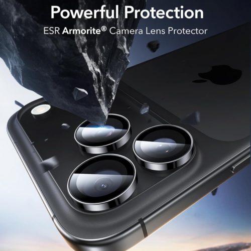 Стъклен протектор за камерата на iPhone 15 Pro черен мощна защита