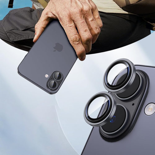 Стъклен протектор за камерата на iPhone 15 черен пълна защита