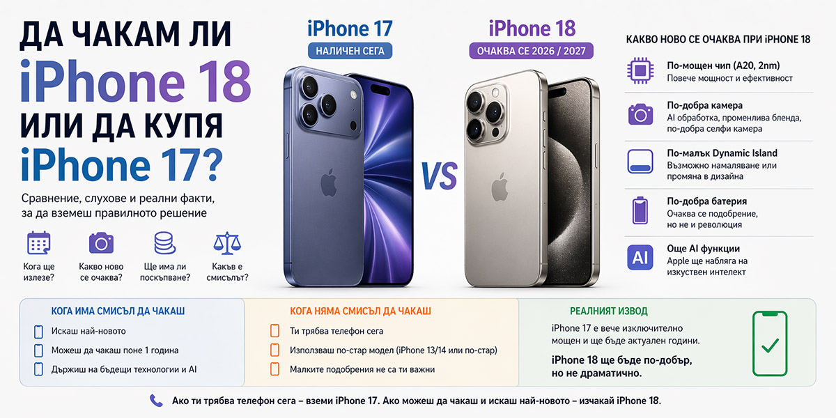 Да чакам ли новият iPhone 18 или да купя iPhone 17