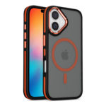 Луксозен магнитен калъф за iPhone 16 оранжев