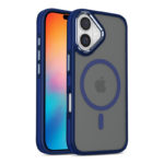 Луксозен магнитен калъф за iPhone 16 син