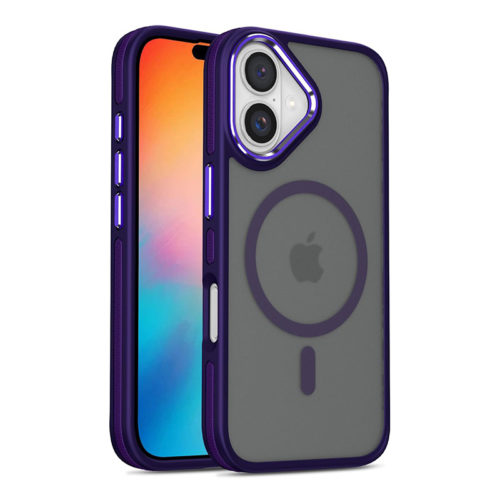 Луксозен магнитен калъф за iPhone 17 лилав