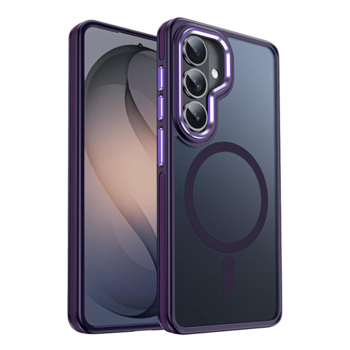 Луксозен магнитен калъф за Samsung Galaxy S26 лилав