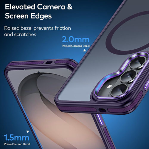 Луксозен магнитен калъф за Samsung Galaxy S26 лилав тънък