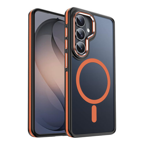 Луксозен магнитен калъф за Samsung Galaxy S26 оранжев