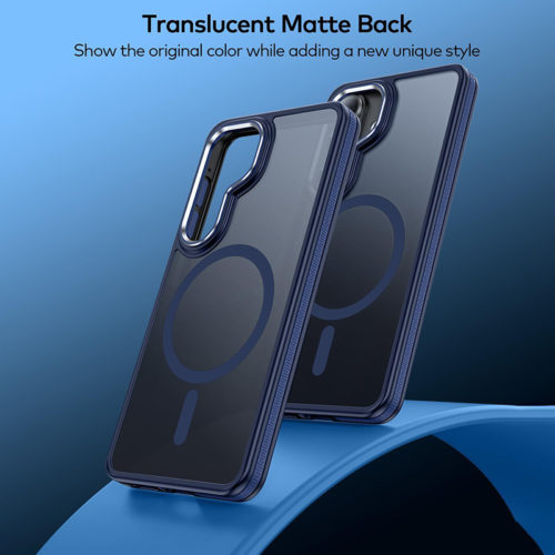 Луксозен магнитен калъф за Samsung Galaxy S26 син матов