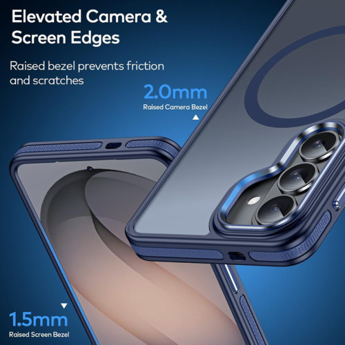 Луксозен магнитен калъф за Samsung Galaxy S26 син тънък