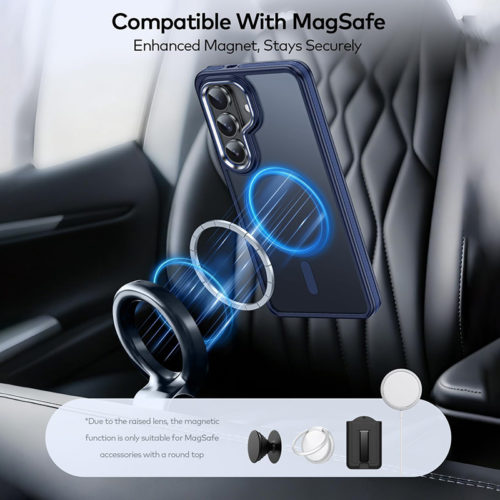 Луксозен магнитен калъф за Samsung Galaxy S26 син закрепване