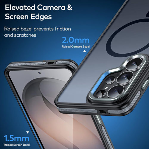 Луксозен магнитен калъф за Samsung Galaxy S26 Ultra черен тънък