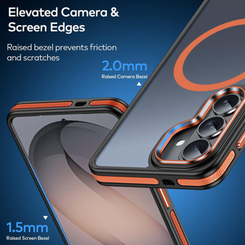 Луксозен магнитен калъф за Samsung Galaxy S26 Ultra оранжев тънък