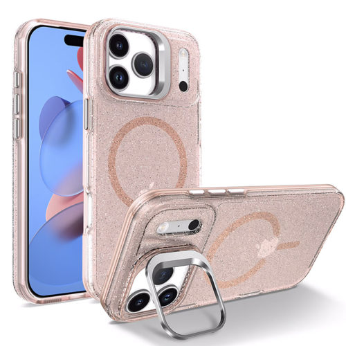 Луксозен калъф с Magsafe за iPhone 17 Pro розов