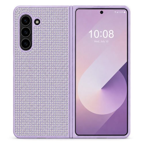 Калъф с камъни за Samsung Z Fold 7 лилав