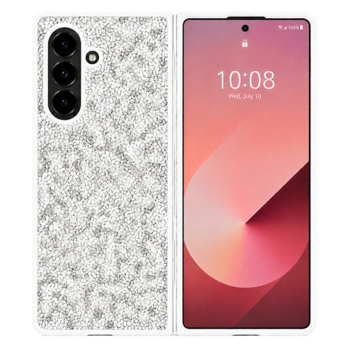 Калъф с кристали за Samsung Z Fold 6 бял
