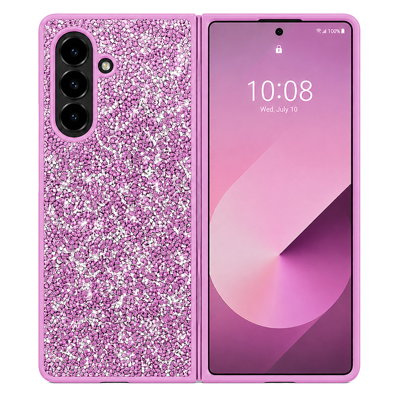 Калъф с кристали за Samsung Z Fold 6 розов