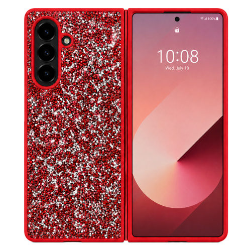 Калъф с кристали за Samsung Z Fold 7 червен