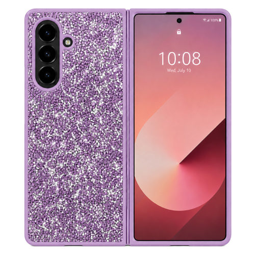Калъф с кристали за Samsung Z Fold 7 лилав